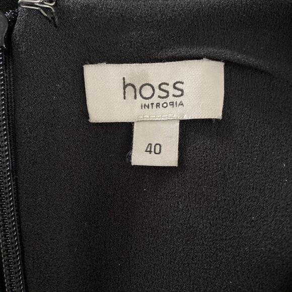 Hoss Intropia Dress Black Mini Sheath Crepe LBD Sleeveless Pockets Back Zip M - Picture 6 of 9
